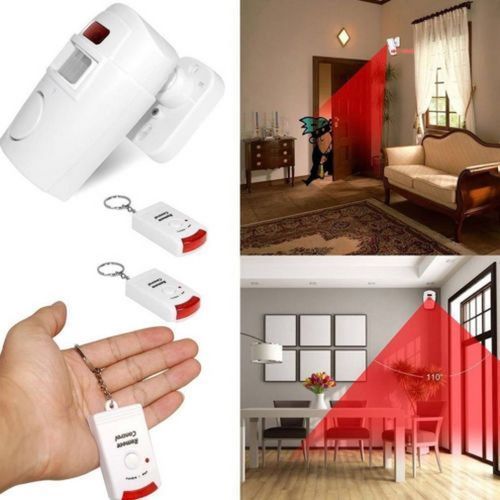 Wireless Remote Controlled Mini Alarm with IR Infrared Motion r Detector & 105dB Loud  For Home Security Anti-Theft