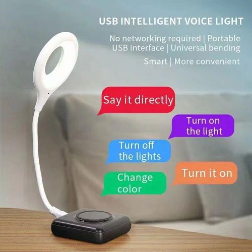 USB Intelligent Voice Control Mini Plug Light - White
