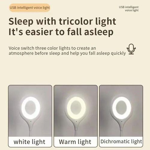 USB Intelligent Voice Control Mini Plug Light - White