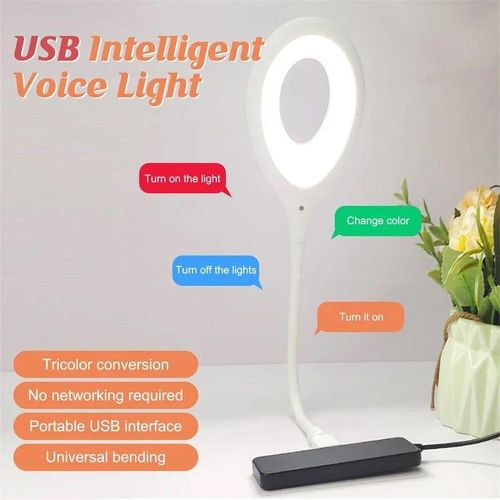 USB Intelligent Voice Control Mini Plug Light - White