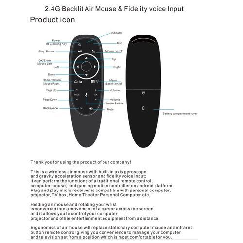 Other Air Remote Mouse With Voice Control, -Black