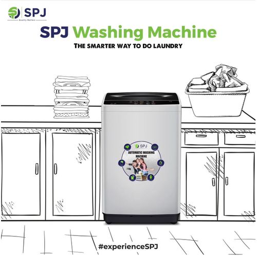 SPJ 7 Kg Top Loader Washing Machine - Silver (5YRs WRTY)