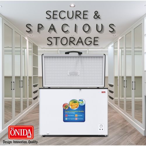 Onida Plus 420L Chest/ Deep Freezer – White & DAUL GREY (2YRs WRTY)