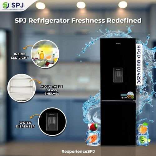SPJ 429 Litres Double Door Refrigerator - Black