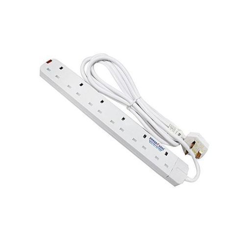 Power King 6ways Heavy Load Extension Cable-White