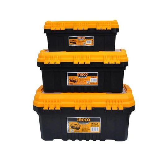 INGCO Pbxk0301 3Pcs Plastic Tool Box Set (14,17,20 Inch) - Orange