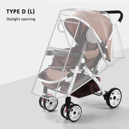 Front Open Design Medium/Large Storage Baby Stroller Weather Shield Waterproof?Stroller Cover Type D (L)