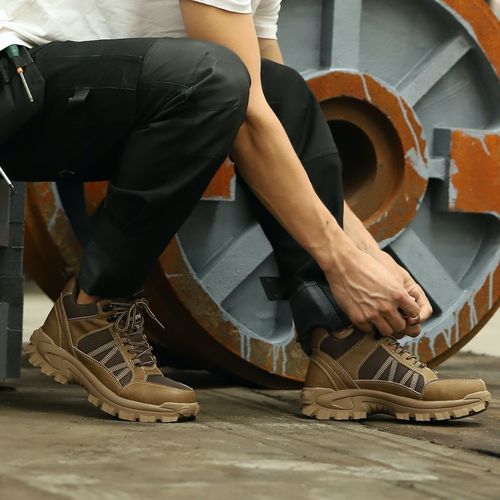 Safety Shoes Steel Toe Work Boots Fabric Upper Anti-Smash Anti-Puncture