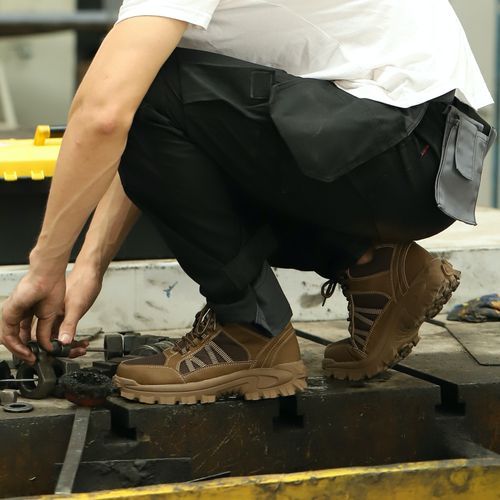 Safety Shoes Steel Toe Work Boots Fabric Upper Anti-Smash Anti-Puncture