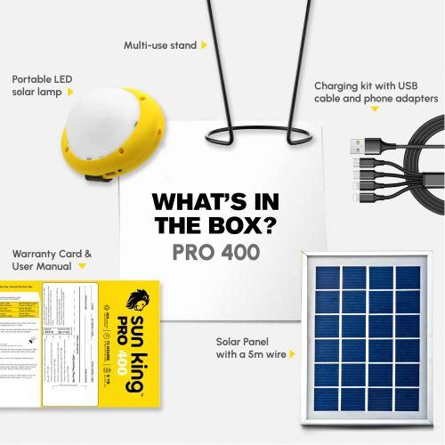 SunKing Pro 400 Super Bright Emergency Solar Light - Yellow