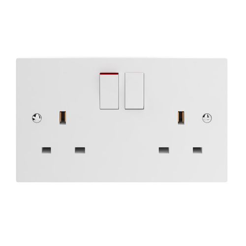 Gt Original Durable Double Wall Socket 2 Gang - White