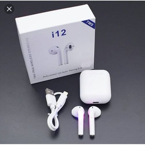 I12Pro Pure Sound Wireless Music Pro Ear Pods- White