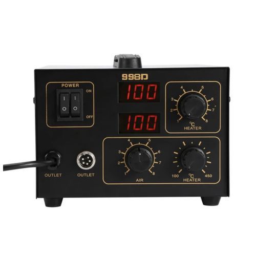 AC  LCD Soldering Station Rework Station Hot Air Gun ICs SMD Solder - Black