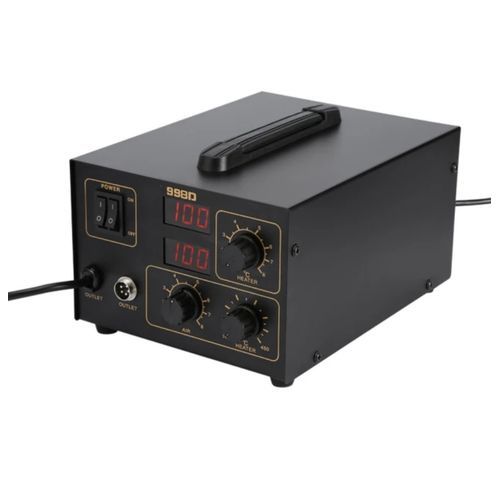AC  LCD Soldering Station Rework Station Hot Air Gun ICs SMD Solder - Black