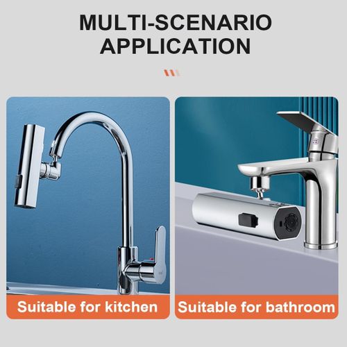 3 In 1 Waterfall Kitchen Faucet, Spray Mode, 360° Swivel Faucet, Faucet Adapter