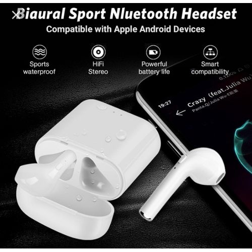 I7Pro Pure Sound Wireless Music Pro Ear Pods- White