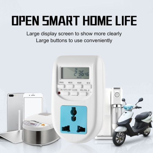 Timed Socket, Smart Digital Socket, Energy Saving, Suitable For Household Equipment - White
