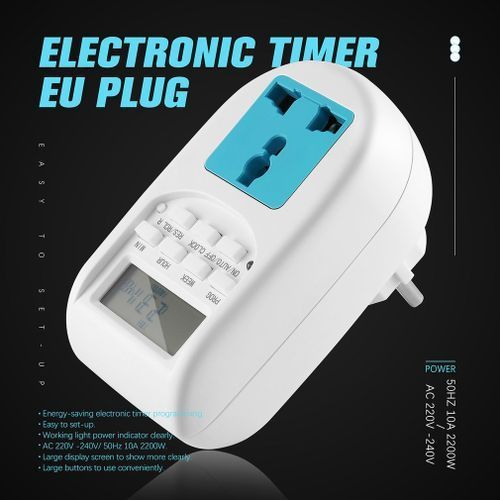 Timed Socket, Smart Digital Socket, Energy Saving, Suitable For Household Equipment - White