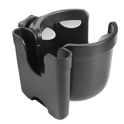 Stroller Cup Holder 2 in 1 Phone & Bottle Holder with Anti-slip Pad Universal Cup Holder Rack for Buggy with Adjustable Clamp NO5137