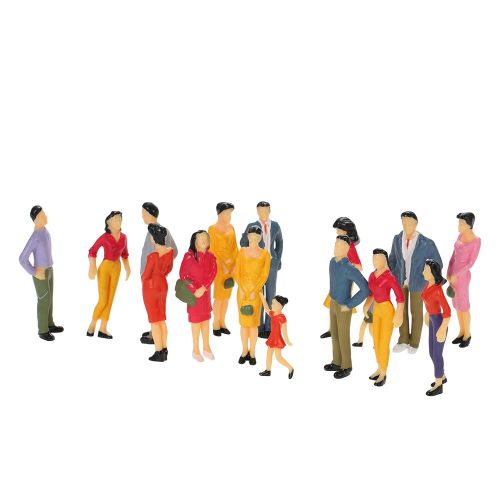 20 Pcs Scale 1:25 Building Layout Mix Painted Model People Train Street Passenger Figures NO5140