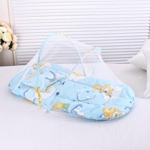 1PC Infant Mosquito Net Multifunctional universal Folding Crib Netting Children Summer Supplies Travel Bed Blue