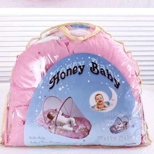 1PC Infant Mosquito Net Multifunctional universal Folding Crib Netting Children Summer Supplies Travel Bed Blue