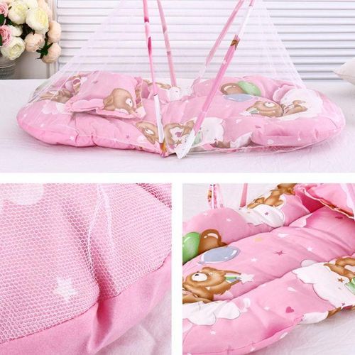 1PC Infant Mosquito Net Multifunctional universal Folding Crib Netting Children Summer Supplies Travel Bed Blue