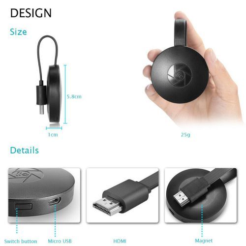 Google Chromecast HDMI 4K TV Streaming Dongle,  - Black