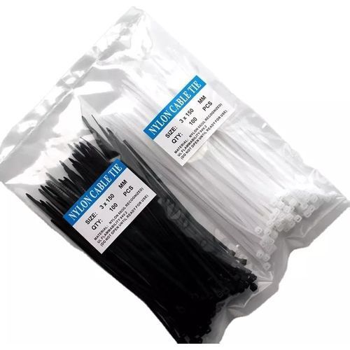 100 Pieces Strong Nylon Zip Ties, Reusable Black Large