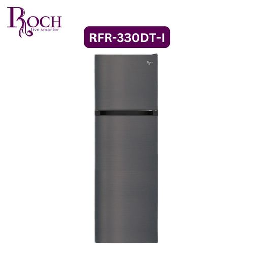 Roch 330 Liters Double Door Top Freezer Defrost Fridge – Inox(2YRS WRTY)