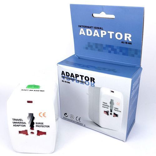 Universal Adapter Plug Socket Converter All in One Travel Electrical Power Adapter US UK AU EU Plug - White