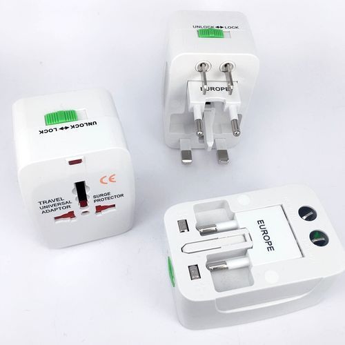Universal Adapter Plug Socket Converter All in One Travel Electrical Power Adapter US UK AU EU Plug - White