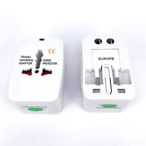 Universal Adapter Plug Socket Converter All in One Travel Electrical Power Adapter US UK AU EU Plug - White