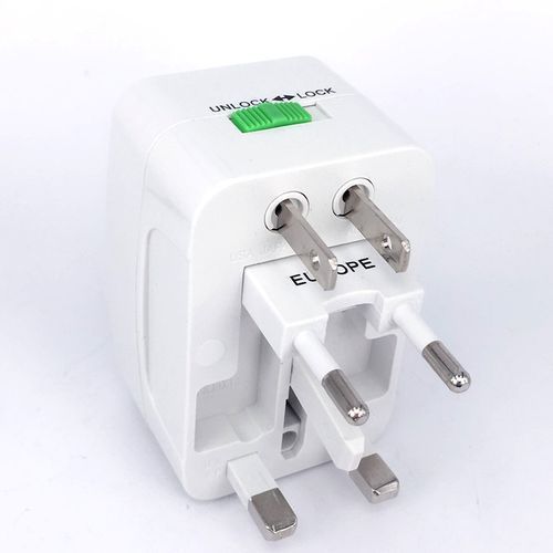 Universal Adapter Plug Socket Converter All in One Travel Electrical Power Adapter US UK AU EU Plug - White