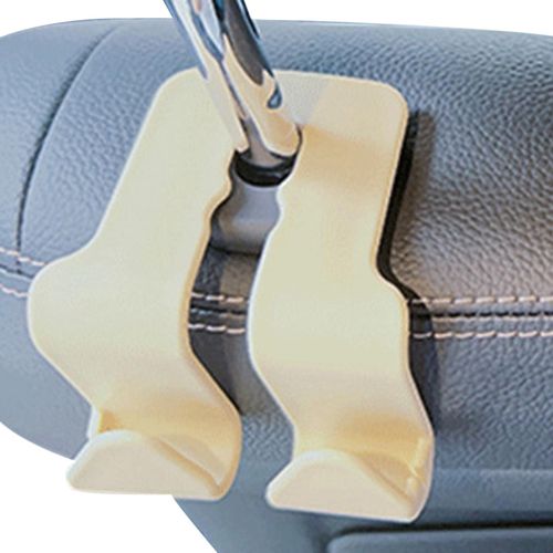 Locking Type Car Seat Headrest Hook Stylish Vehicle Organizer Holders for Purse Coats Umbrellas,Beige NO5143