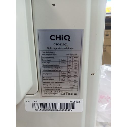 Chiq 12000 BTU 2 Wall Split Air Conditioner White 3Yrs Wrnty