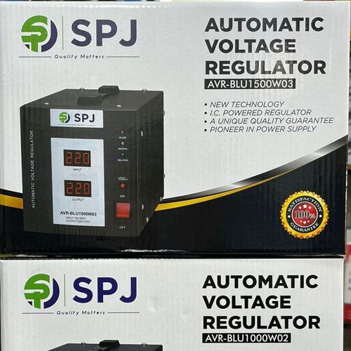SPJ AVR-BLU1500W03 Automatic Voltage Regulator 1500W - Black(2 YRS WRTY)