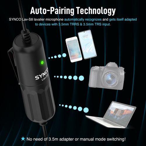 SYNCO Lav-S8 Professional Lavalier Microphone Clip-on