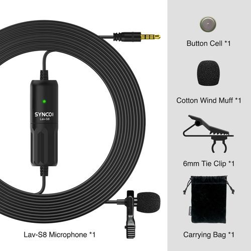 SYNCO Lav-S8 Professional Lavalier Microphone Clip-on
