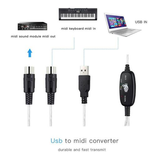 USB To MIDI Cable Adapter Keyboard Interface Converter
