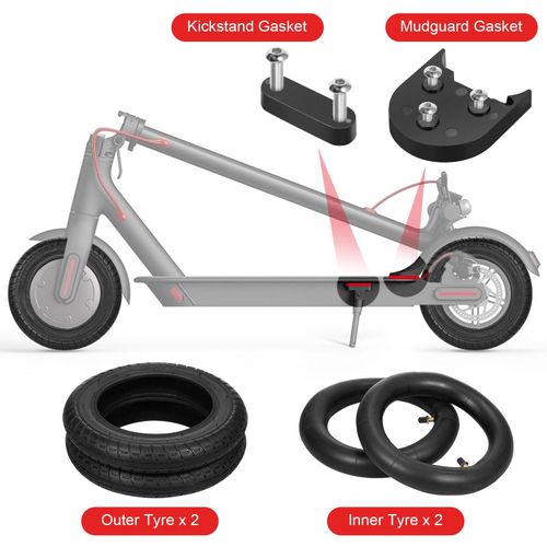 10 X 2.0 Inch Inflatable Inner Tube Outer Tire Wheel Set With Mudguard Spacer Kickstand Spacer Replacement For Xiaomi M365 Electric Scooter Accessories