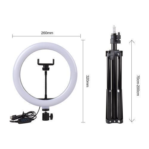 10 Inch Ring Light With Stand, For Tik Tok, YouTube,Live stream - BLACK