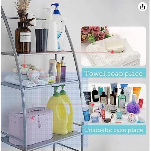 Metal Toilet Cabinet Shelving Kitchen Bathroom Space Saver Shelf Organizer Holder New, Generic, White
