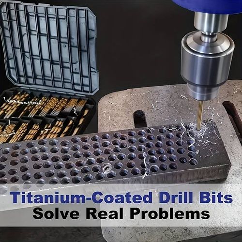 100pcs Twist Drill Bit, Titanium Plated High Speed ​​Steel Drill Bit Set, Straight Drill Bit, Round Shank