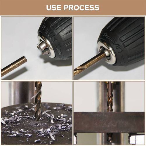 100pcs Twist Drill Bit, Titanium Plated High Speed ​​Steel Drill Bit Set, Straight Drill Bit, Round Shank