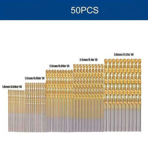 100pcs Twist Drill Bit, Titanium Plated High Speed ​​Steel Drill Bit Set, Straight Drill Bit, Round Shank