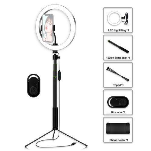 26cm/10.2 Inch 3200K-5600K Dimmable LED Ring Video Light