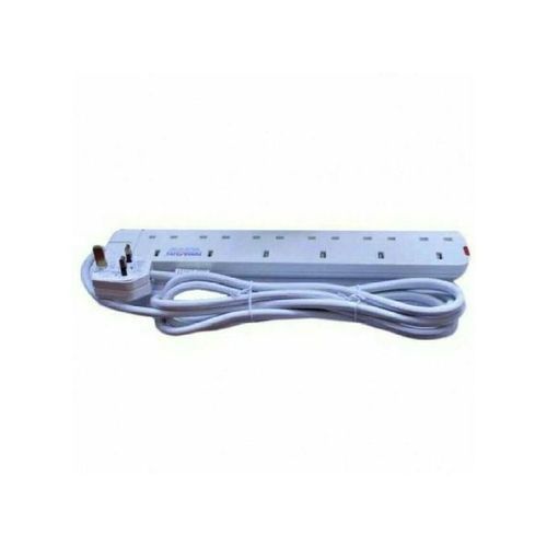 Power King 6 Way Original Extension Cable Socket 3m - White