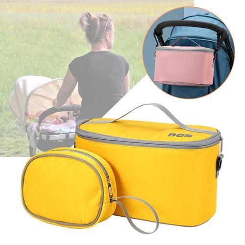 Stroller Bag Smooth Zipper Mummy Bag Mini Diaper Bag For Yellow