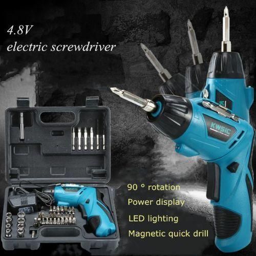 4.8V Rechargeable Cordless Screwdriver Drill Power Tools With Bits